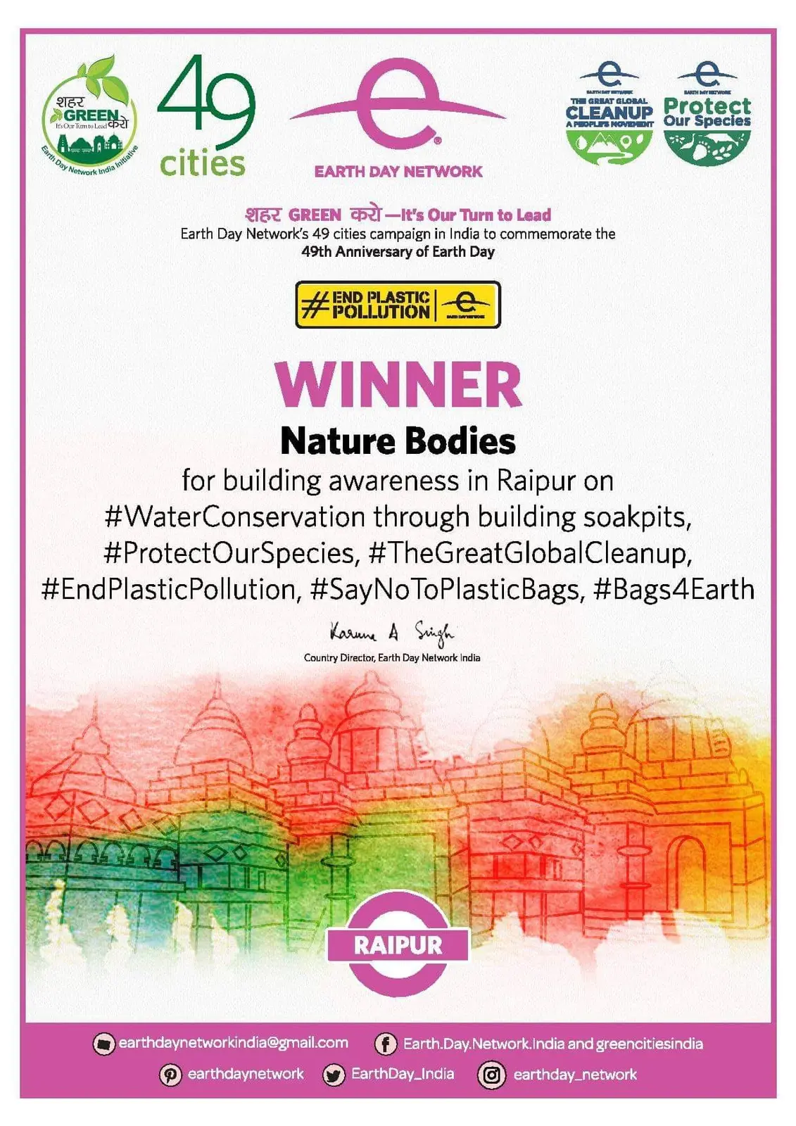 Winner, Great Global Cleanup Campaign